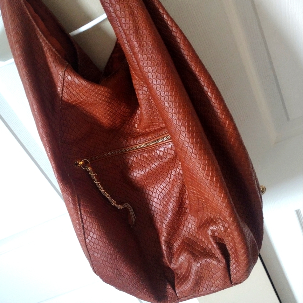 Sabina New York Genuine Leather Large Hobo Bag